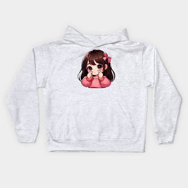 Girl Korean Finger Hearts Kpop Kids Hoodie by Plushism